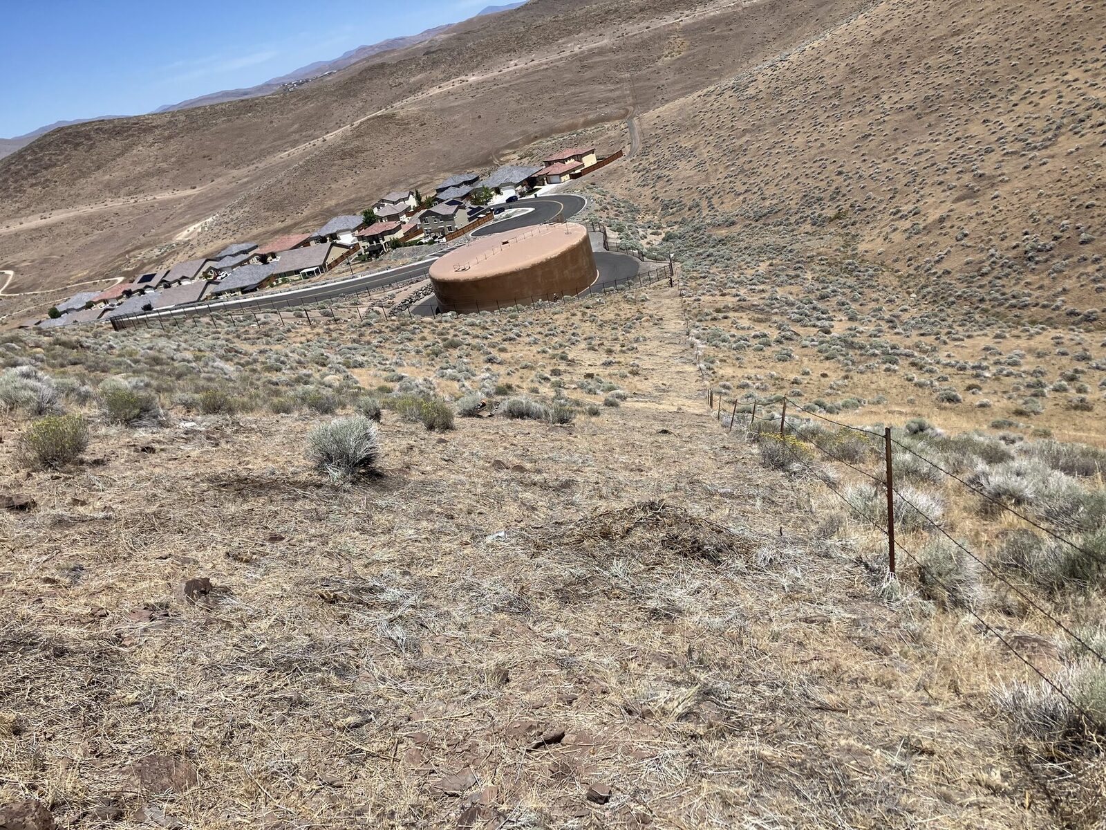 Open treated wildland edge near residential development